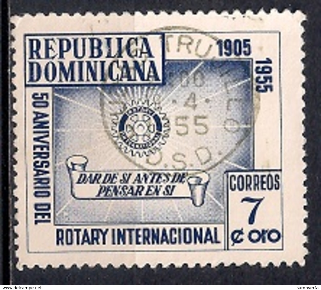 República Dominicana 1955 -  The 50th Anniversary Of Rotary International - Dominican Republic