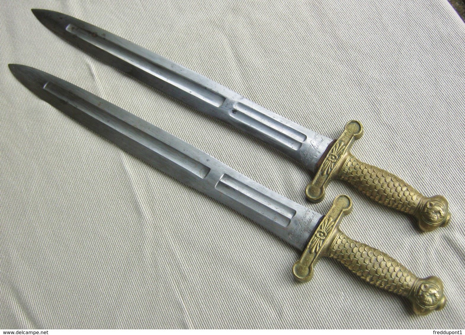 Lot X2 Paire Glaive Artillerie 1816 Officier Kligenthal - Armes Blanches