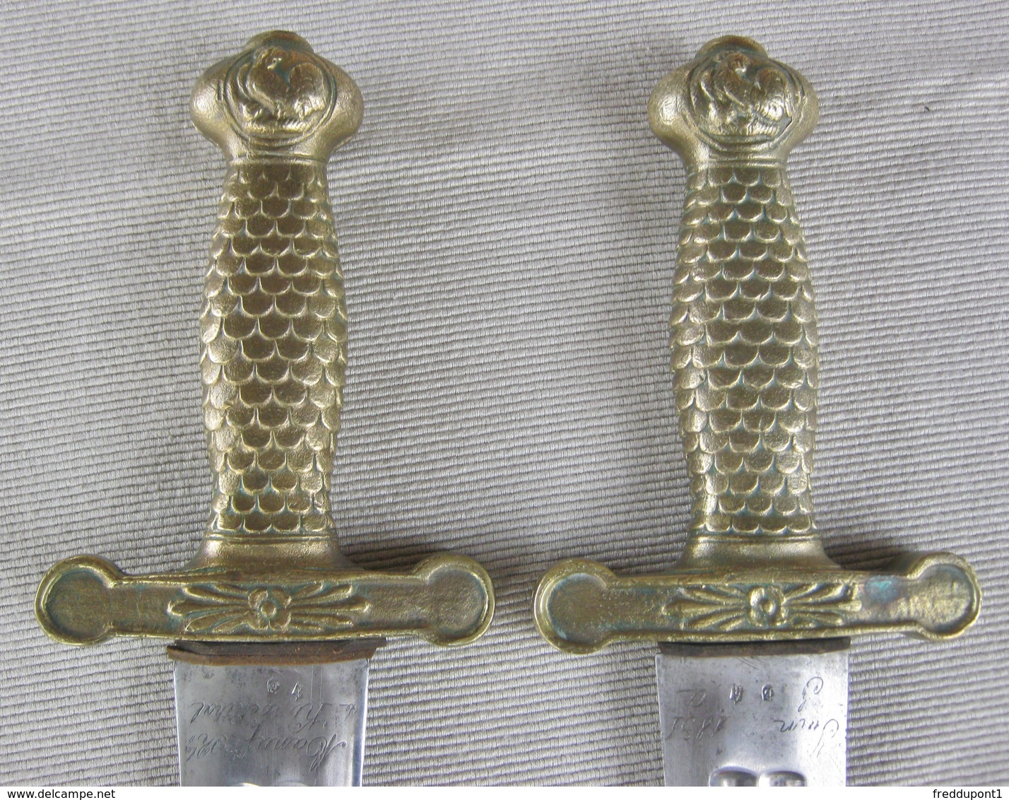 lot x2 paire glaive artillerie 1816 officier Kligenthal