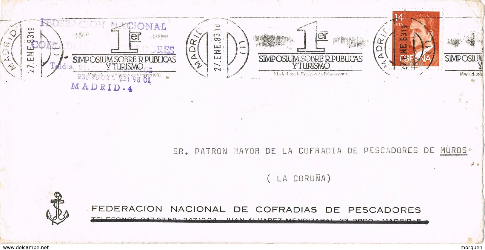 30442. Frontal MADRID 1983. Simposium Relaciones Publicas Y Turismo - Cartas & Documentos