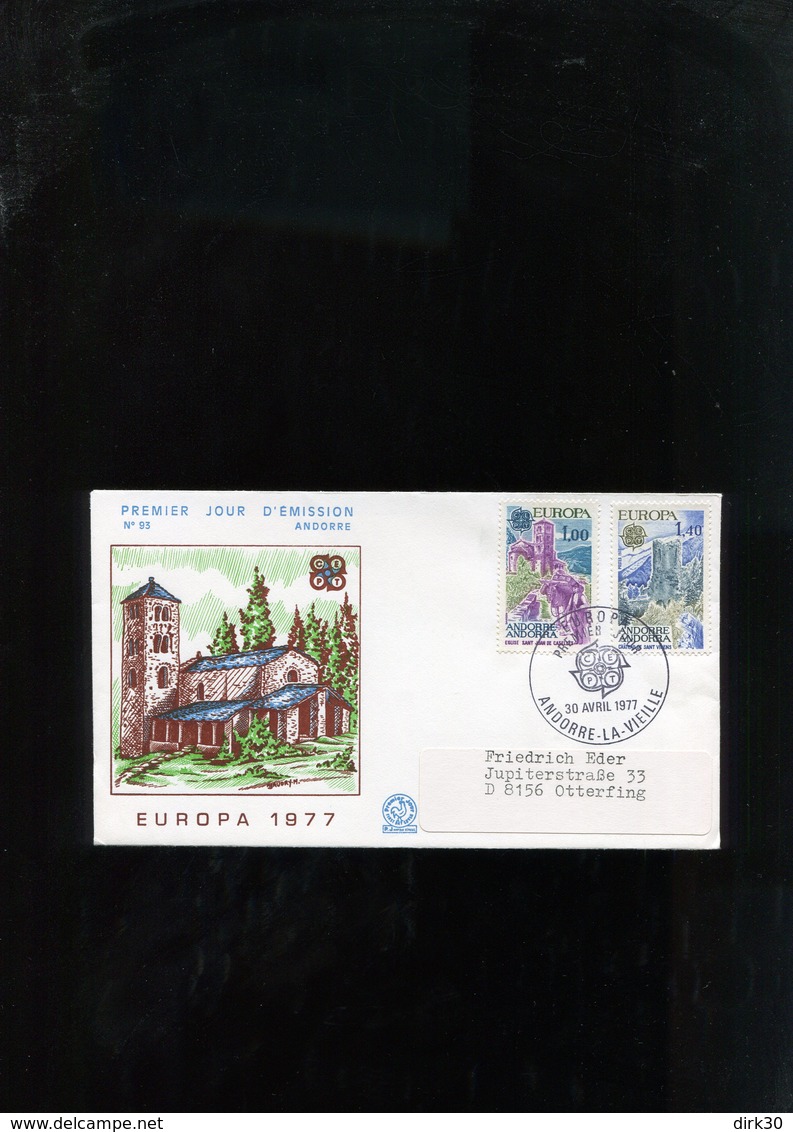 1977 Europa CEPT Andorre AnDORRA FDC Joint Issue Views Landscapes - 1977