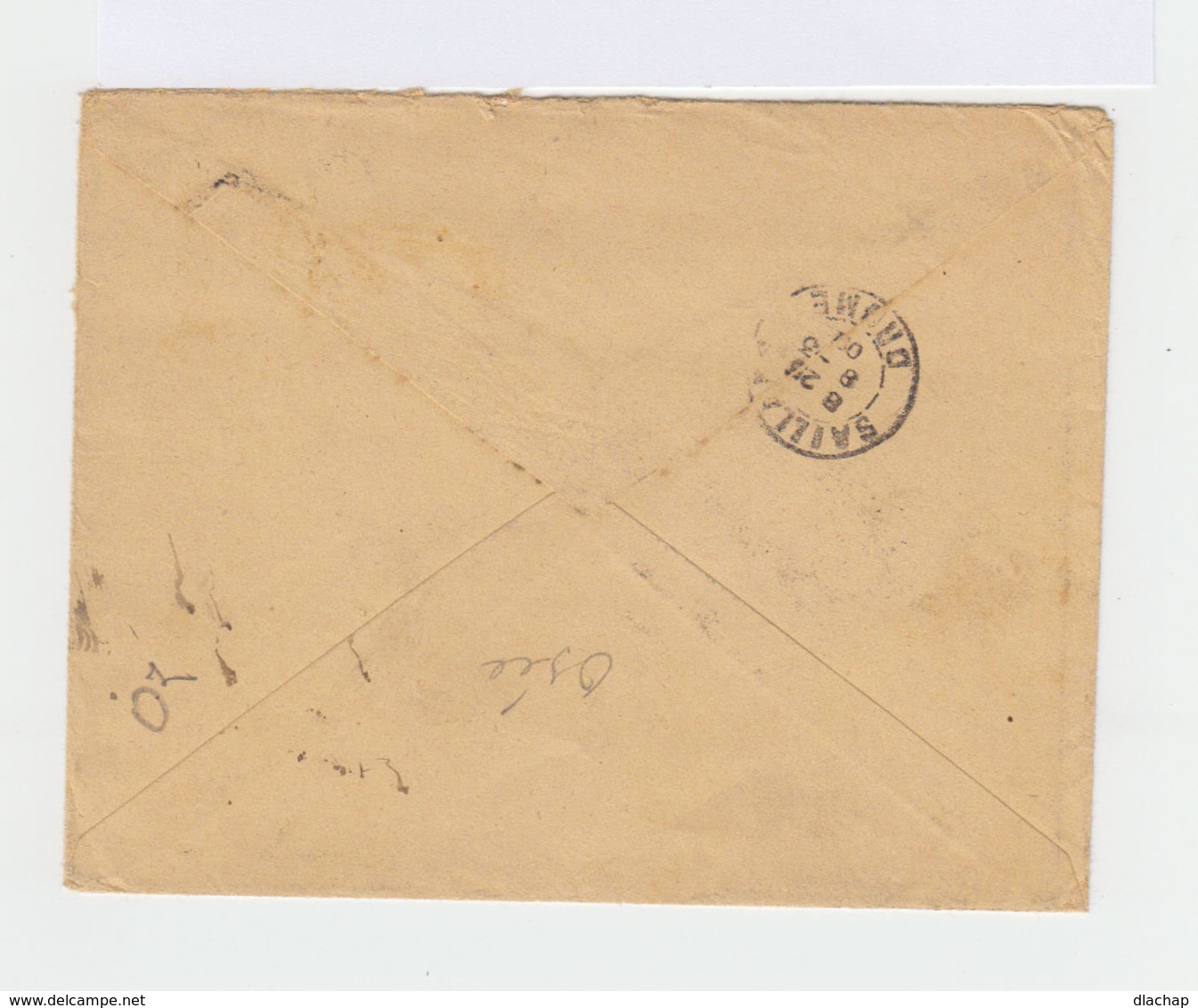 Sur Enveloppe Type Semeuse 10 C. Rouge Oblitéré Cachet Ambulant 1909  Draguignan Aux Arcs. Vers Saillans. (847) - Poste Ferroviaire