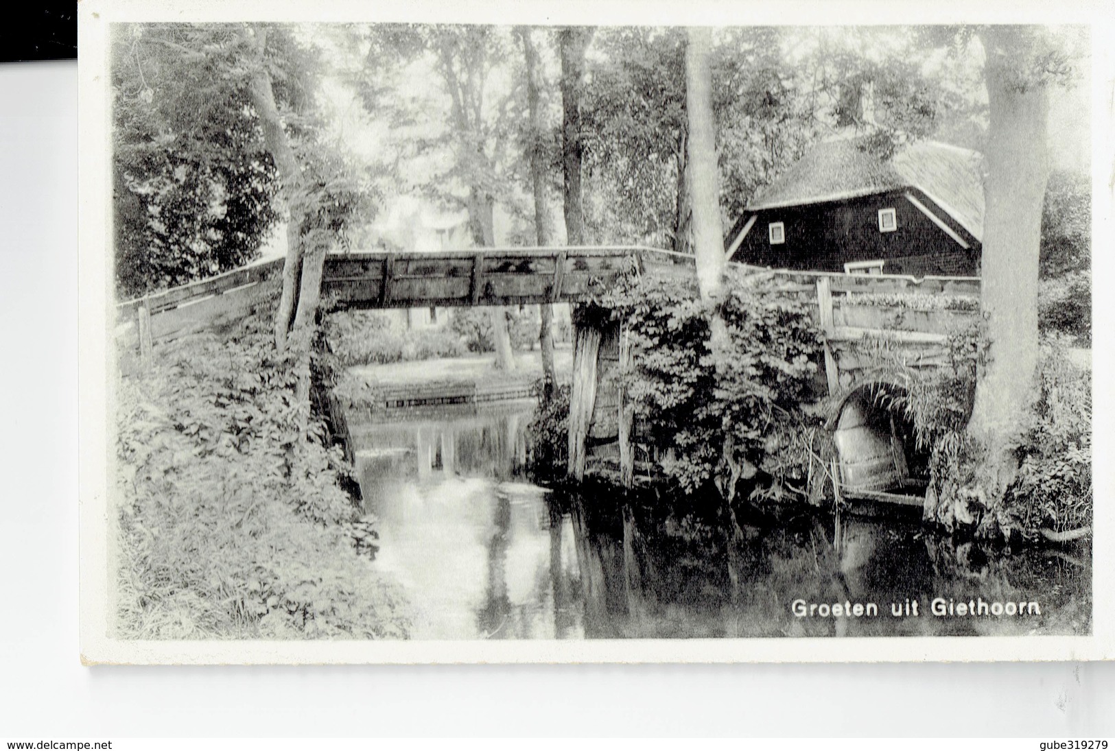 NETHERLANDS  -. VINTAGE POSTCARD - GIETHOORN -COUNTRYSIDE  HOUSE- RIVER HOUSE -(VIEW 2)HALF SHINING   NEW  POST5042 - Giethoorn