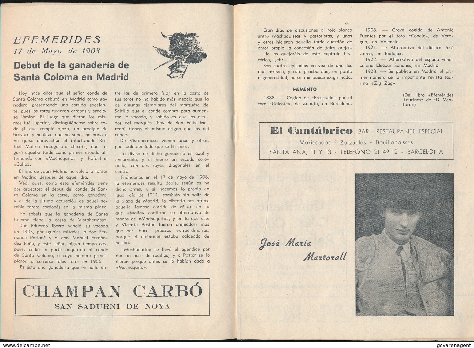 PROGRAMA OFFICIA DE LAS PLAZAS DE TOROS DE BARCELONA - TEMPORADA 1952 - 32 PAGES - 8 SCANS - Programma's