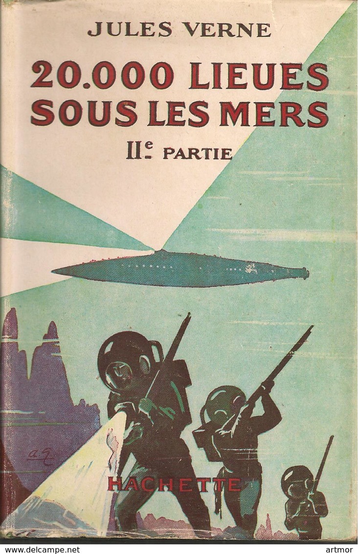 VERNE - 20 000 LIEUES SOUS LES MERS - 2 TOMES - HACHETTE - 1943 - Jaquettes - Avant 1950