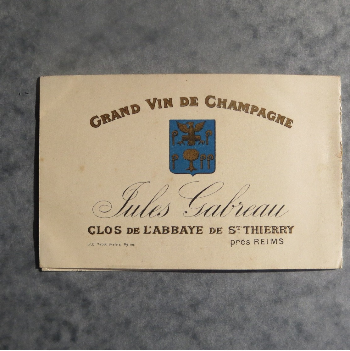 CPA-51-Carte Publicitaire Double-Champagne Jules Gabreau-Clos De L'abbaye De Saint Thierry Près Reims-Rare - Autres & Non Classés