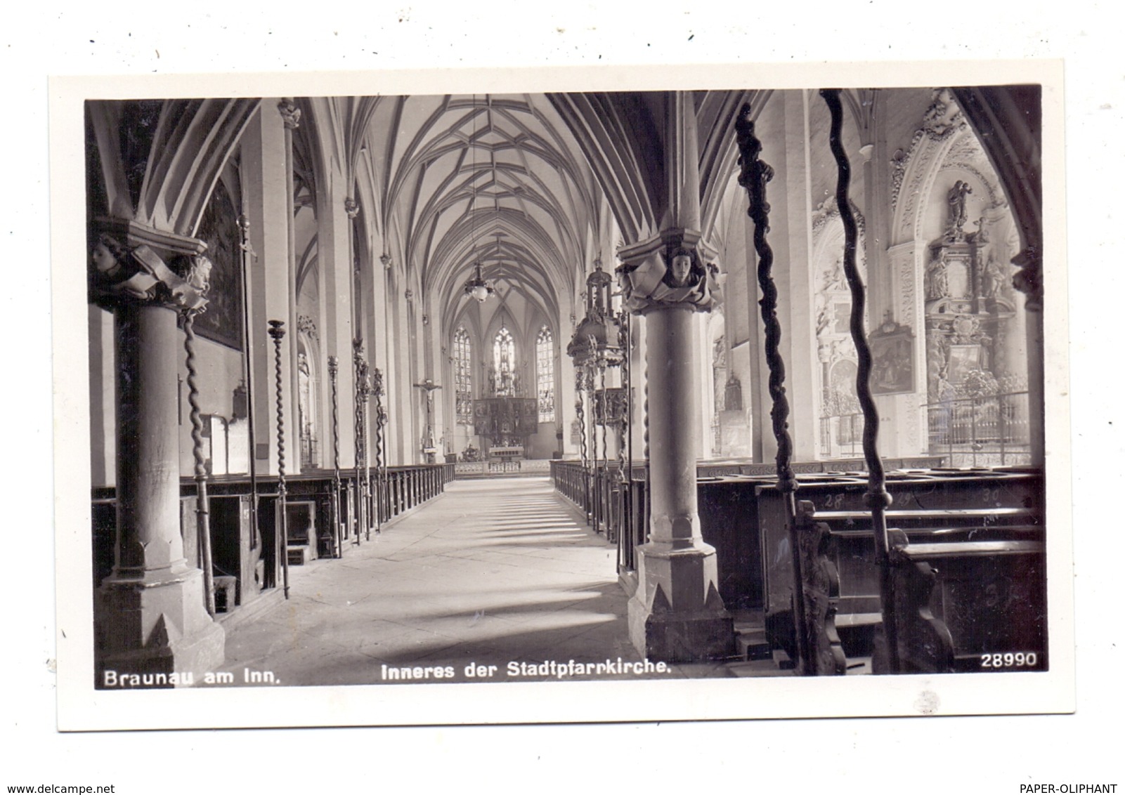 A 5280 BRAUNAU Am Inn, Inneres Der Stadtpfarrkirche, Innenansicht - Braunau