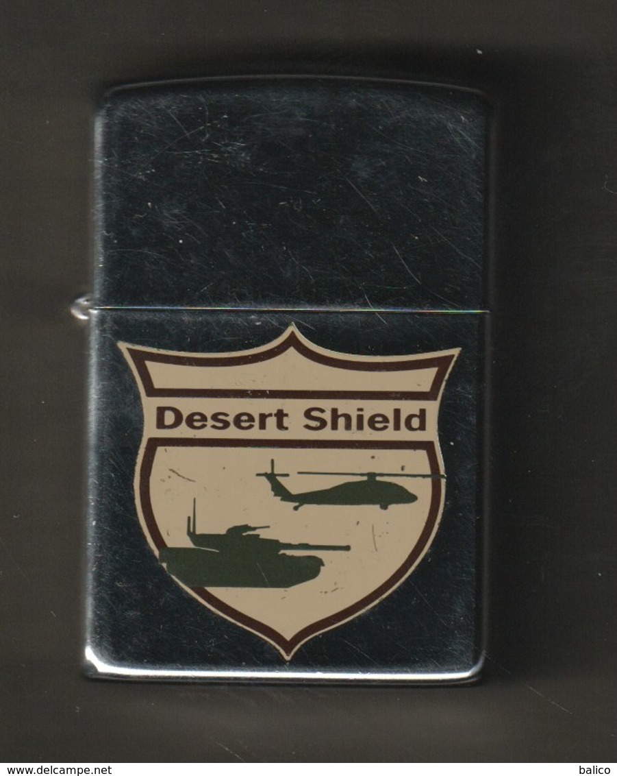 ZIPPO - U.S.S. DESERT SHIELD -  Chromé  1991 - Réf, 741 - Zippo