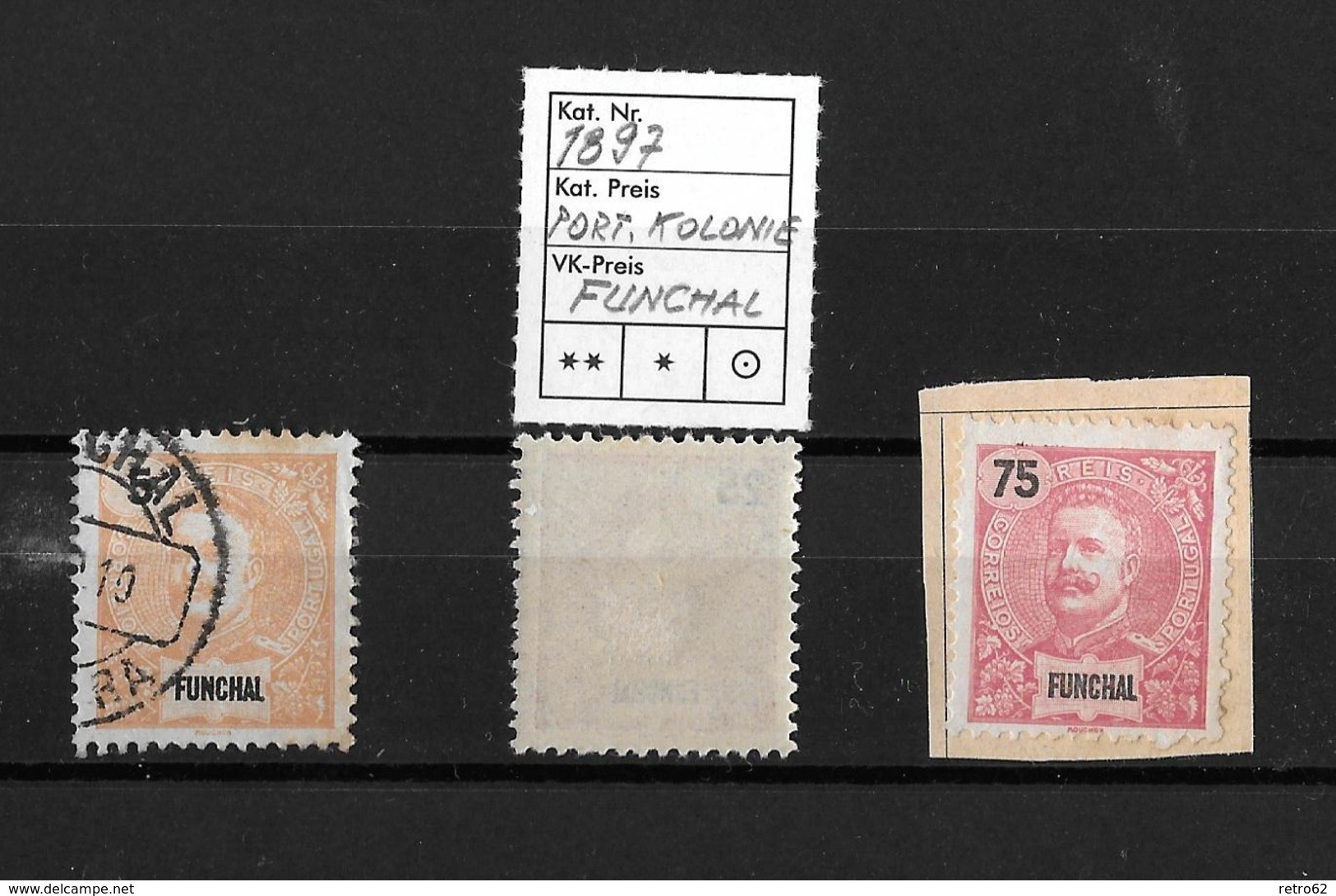 1897 POTUGAL KOLONIE FUNCHAL → 5, 25 & 75 Reis - Used Stamps