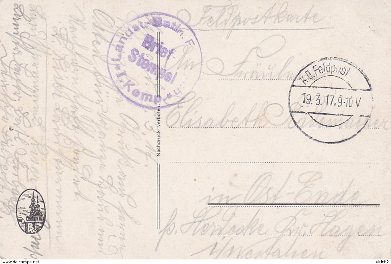 AK Dorf Im Winter - Osteuropa - Feldpost Landst. Batln. Forbach - 1917 (37609) - Europa