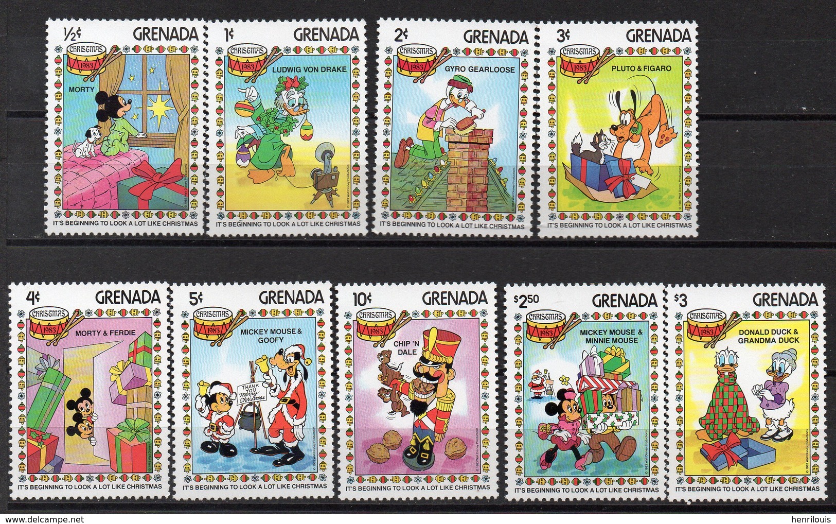 GRENADE  Lot De Timbres Neufs ** De 1983  ( Ref 2470 ) Disney - NOEL - Grenade (1974-...)