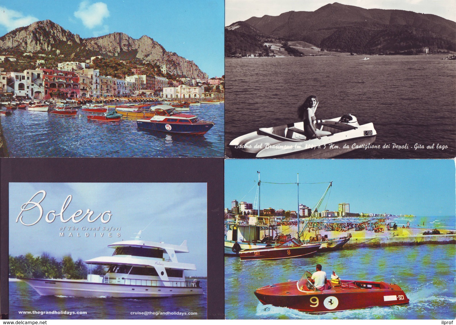 Hovercrafts, Cabin Cruiser, Motor Boats 12 Postcards - Hovercraft