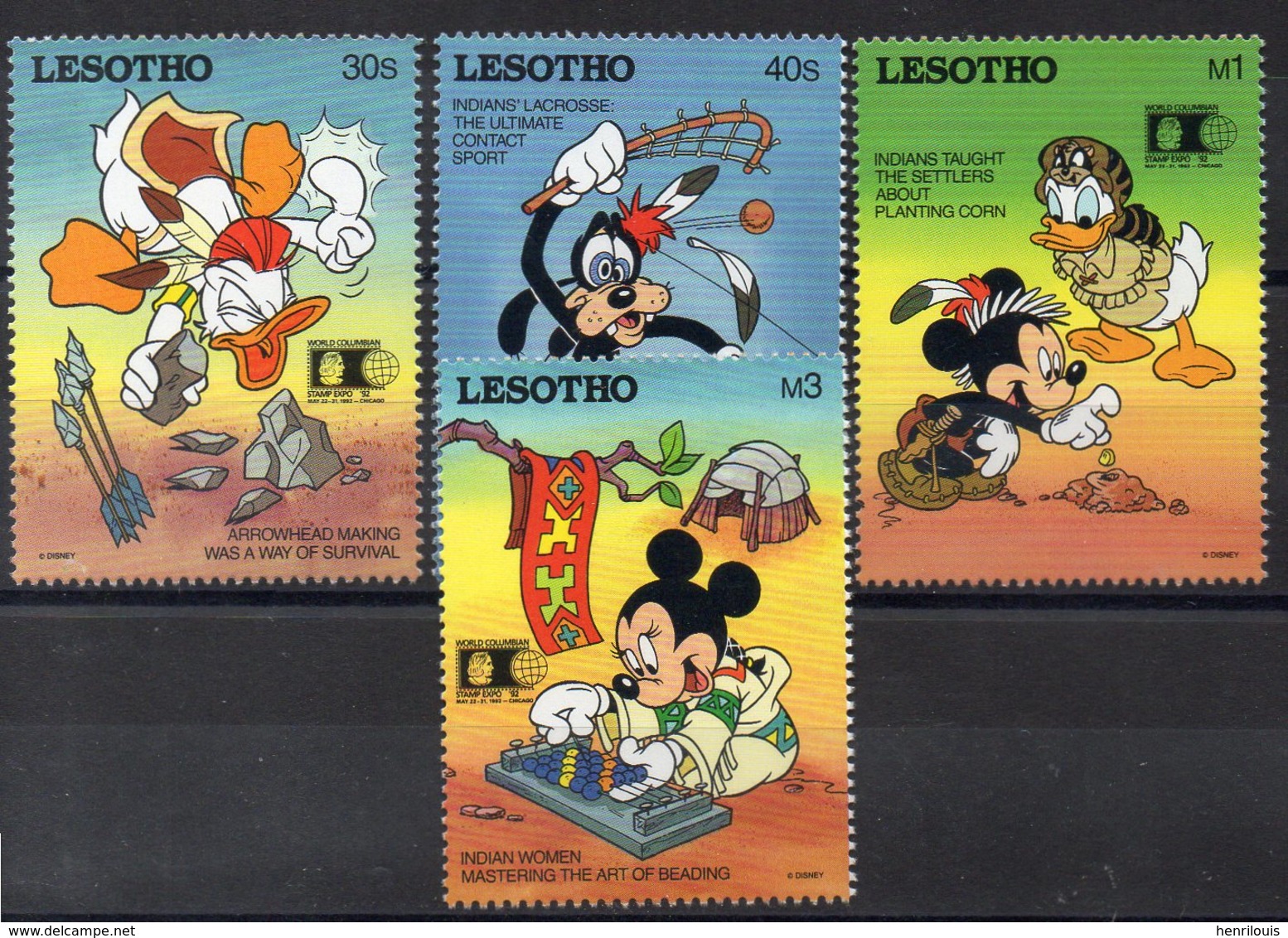 LESOTHO  Lot De Timbres Neufs ** De 1992  ( Ref 2470 A ) Disney - Expo Colomb - Lesotho (1966-...)