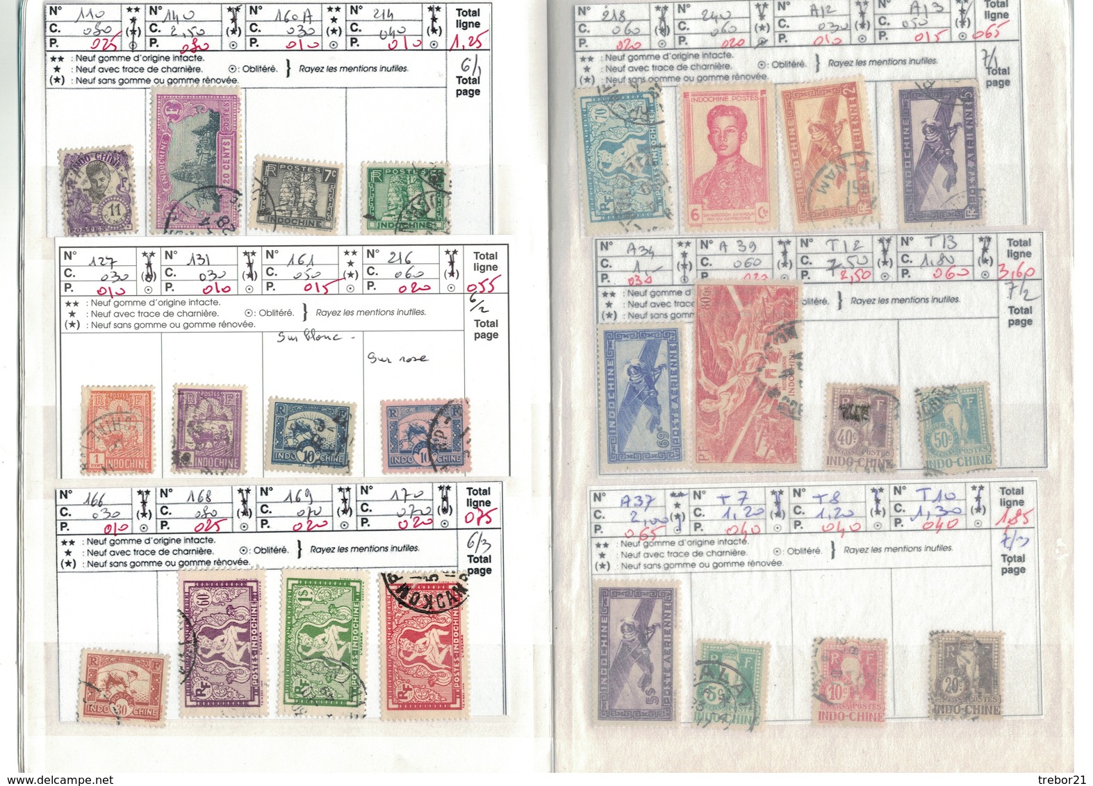 Carnet INDOCHINE , CANTON, KAMPUCHEA - Cote Yvert 167 € - Collections (with Albums)