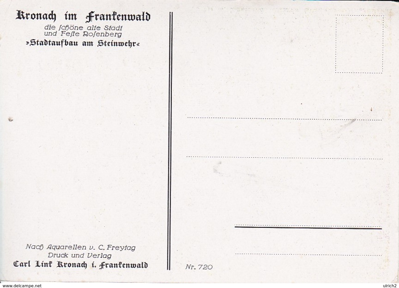 AK Kronach - Stadtaufbau Am Steinwehr - C. Freytag (37612) - Kronach