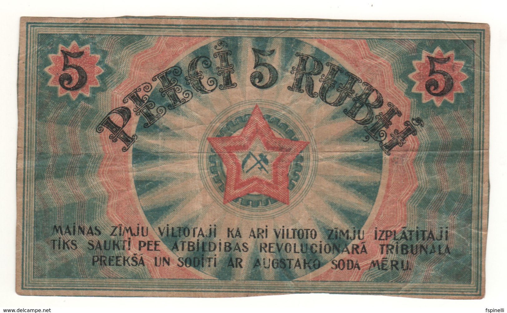 LATVIA  5 Rubles    PR3   1919 - Letonia