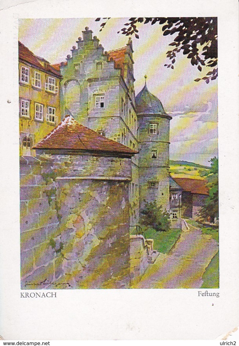 AK Kronach - Festung - Bach Aquarell Von Gust. Lütgens (37614) - Kronach