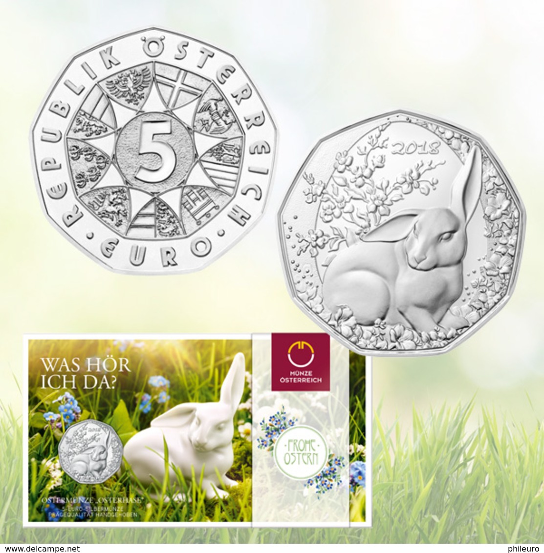 Autriche 2018 : 5€ En Argent 'Lapin De Pâques'   - Disponible En France - Autriche