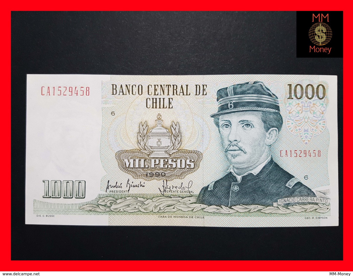 CHILE  1.000 1000 Pesos  1990  P. 154  AU - Cile