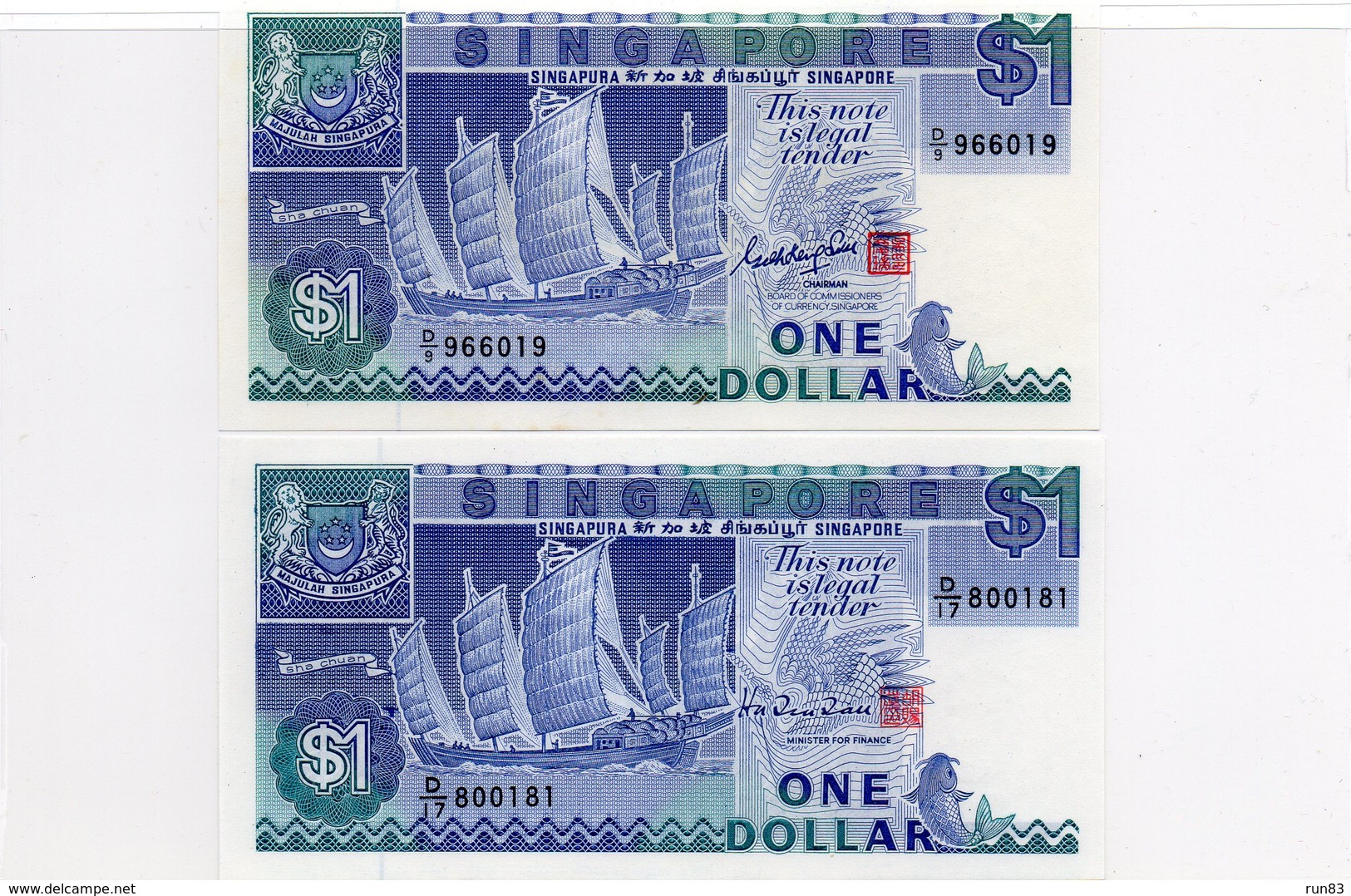 SINGAPOUR / Superbes Billets UNC De 1987 N° 18a Et 18b Du World Paper Money - Singapore