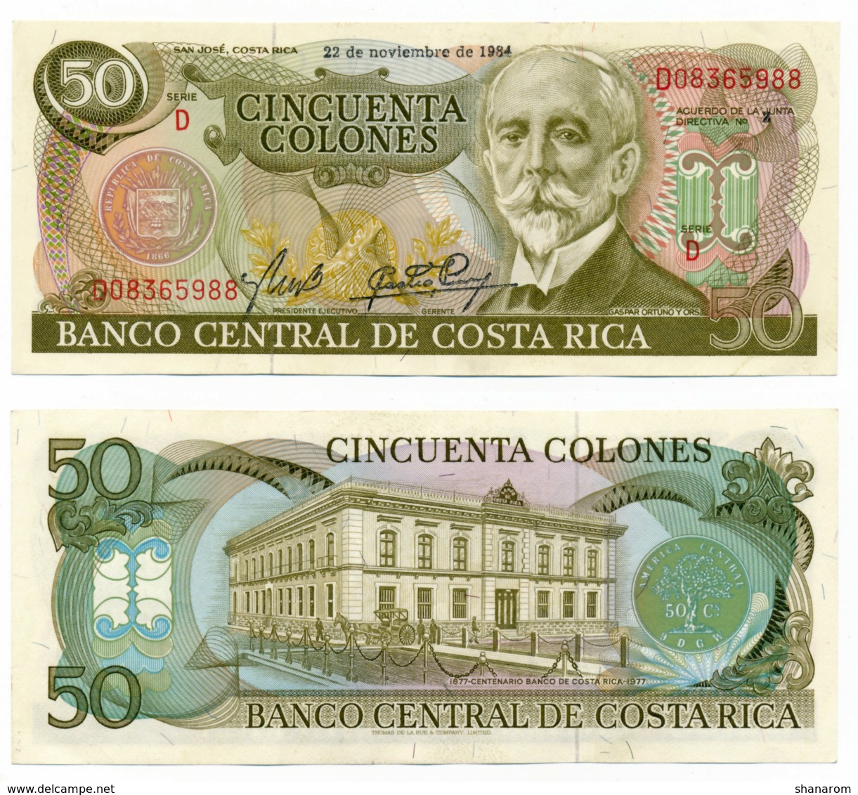 1984 //  BANCO CENTRAL DE COSTA RICA // 50 Colones // SPL//AU - Costa Rica