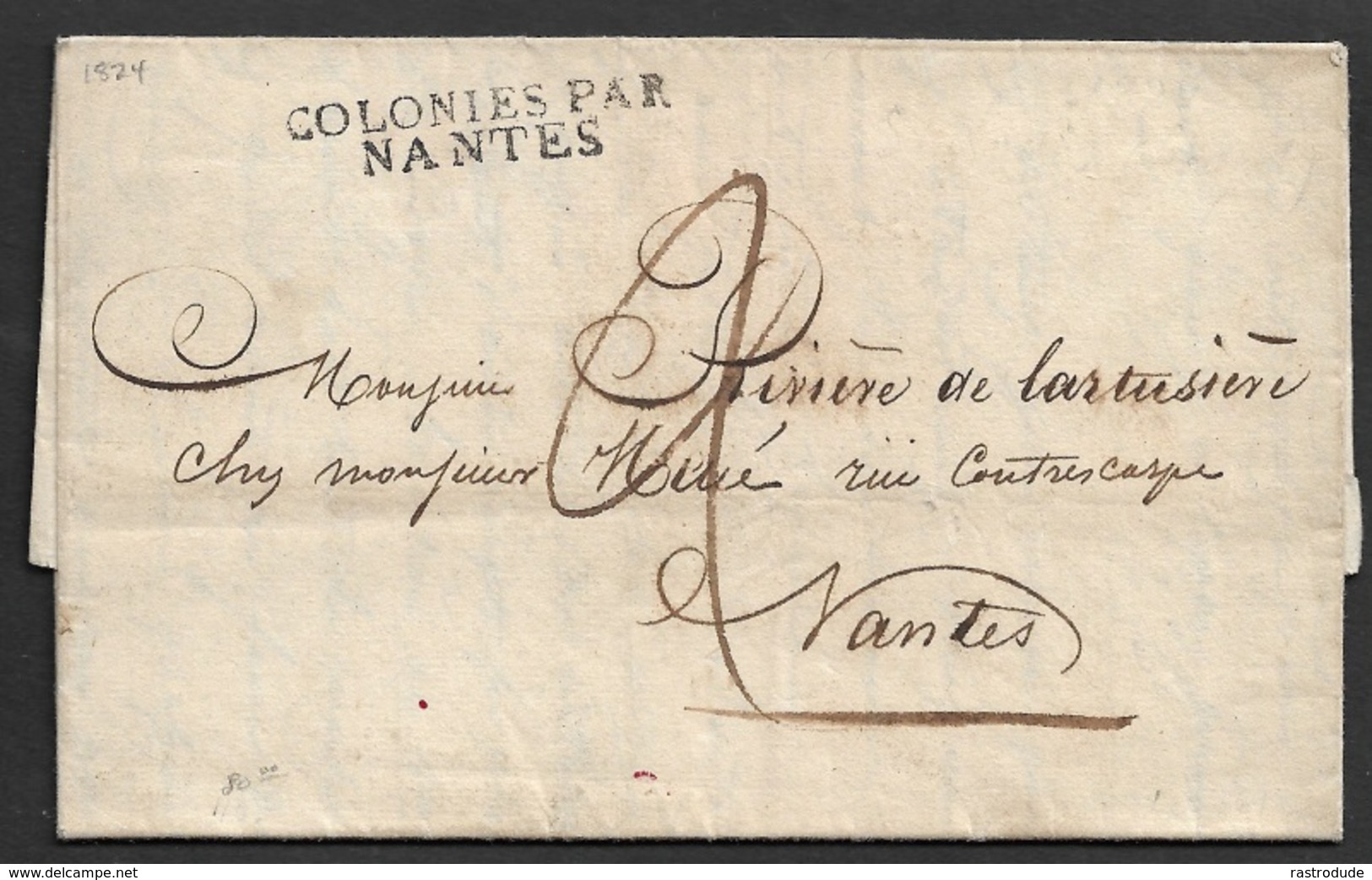 1824 LAC Précurseur - SENEGAL - Saint Louis - COLONIES PAR NANTES - - 1801-1848: Précurseurs XIX