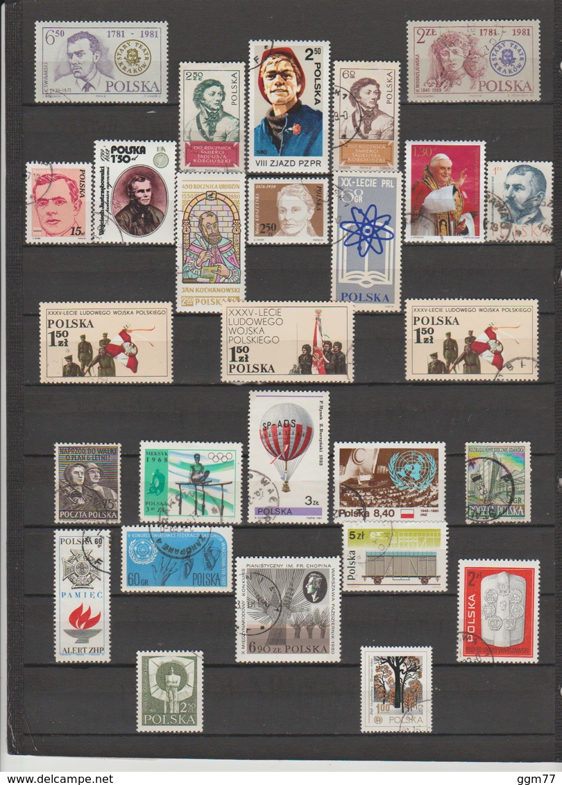 63 TIMBRES POLOGNE OBLITERES & NEUF SANS GOMME DE 1920-1925-1951-1952 - Oblitérés