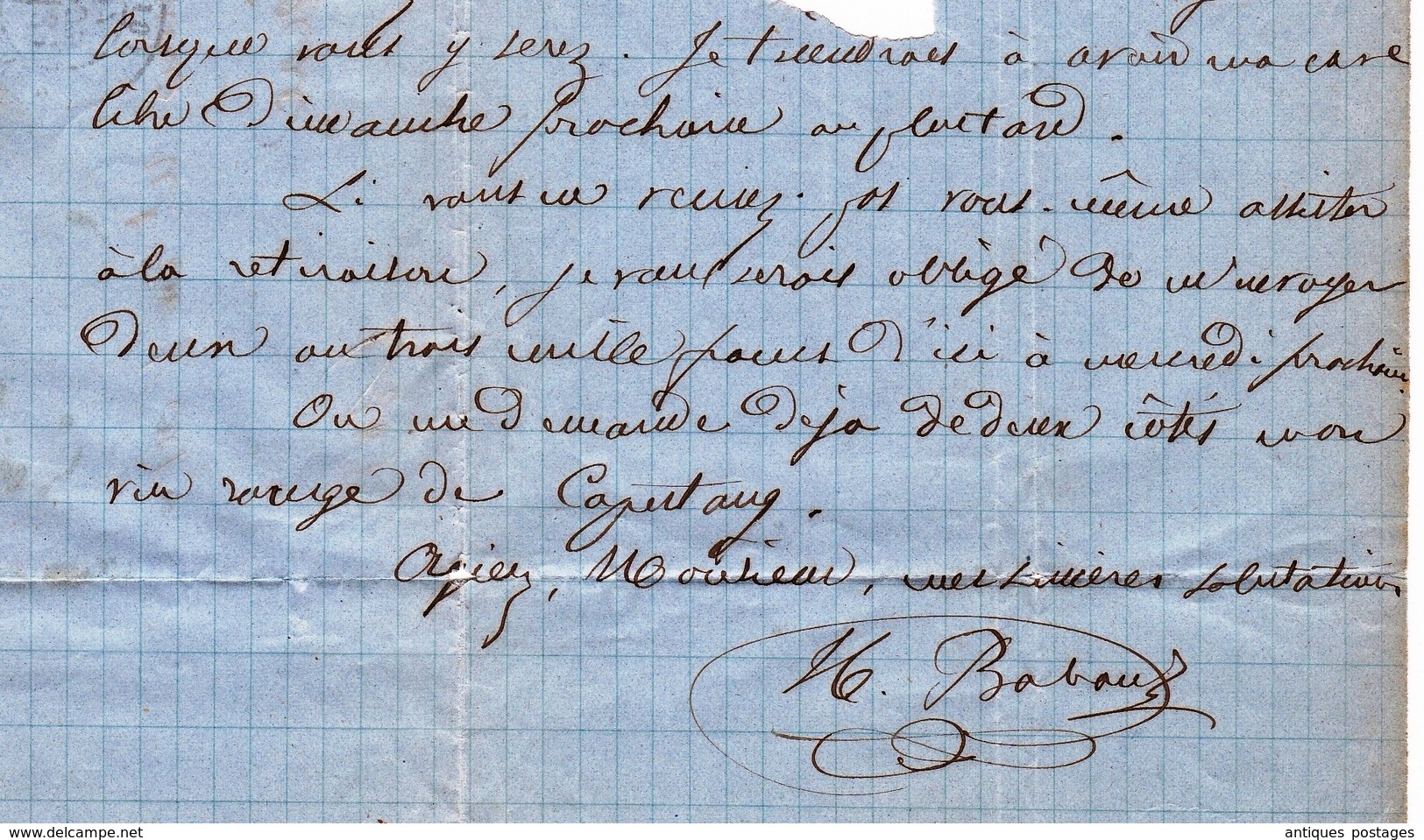 Lettre Puichéric Babou 1872 Aude Carcassonne Figeac Lot Vin Wine