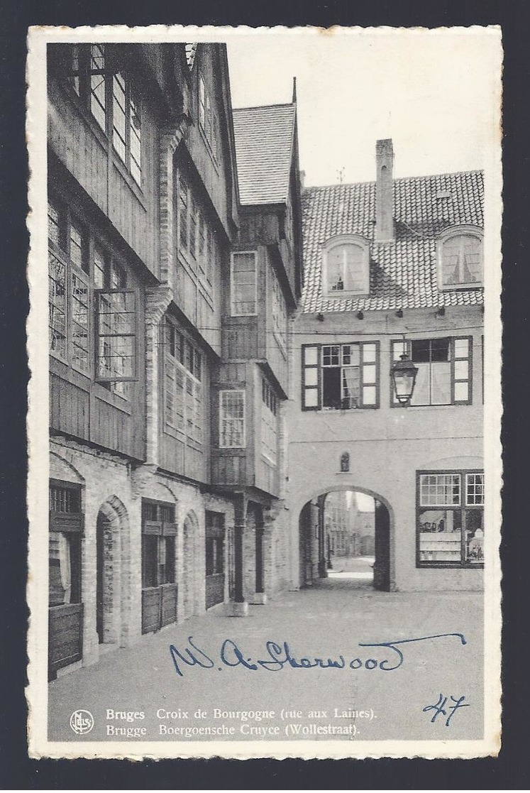 1947 BRUGGE BOERGOENSCHE CRUYCE WOLLESTRAAT GESIGNEERD ARTISTE PEINTRE WILLIAM A. SHERWOOD - Brugge