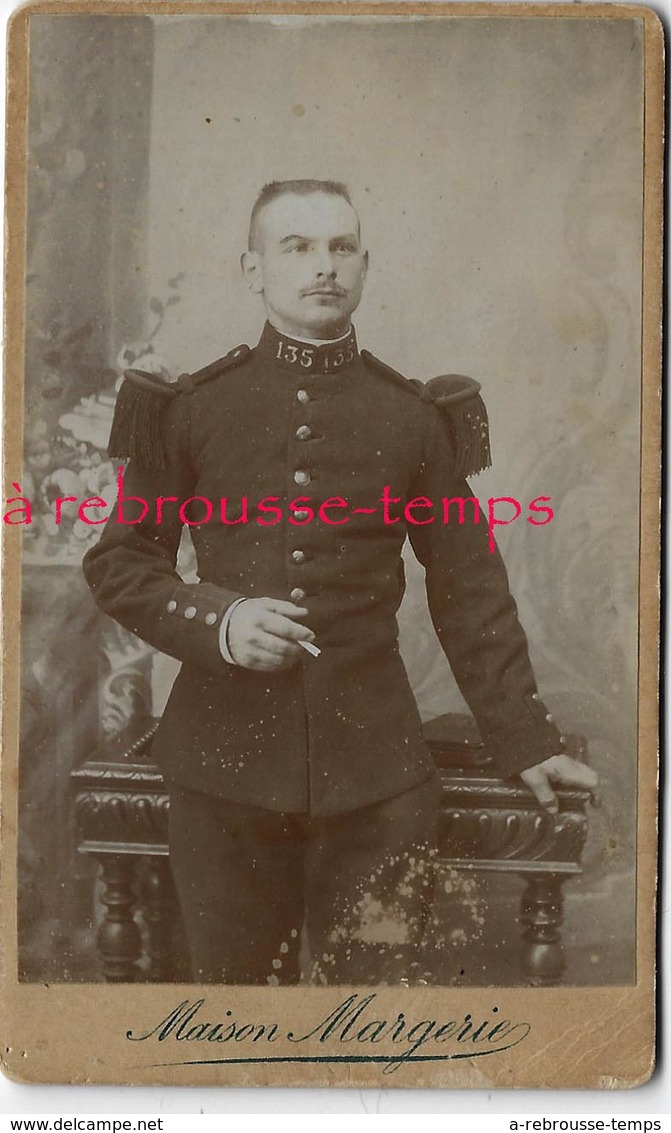 CDV Soldat Du 135e R- Photo Maison Margerie à  Angers - Guerre, Militaire