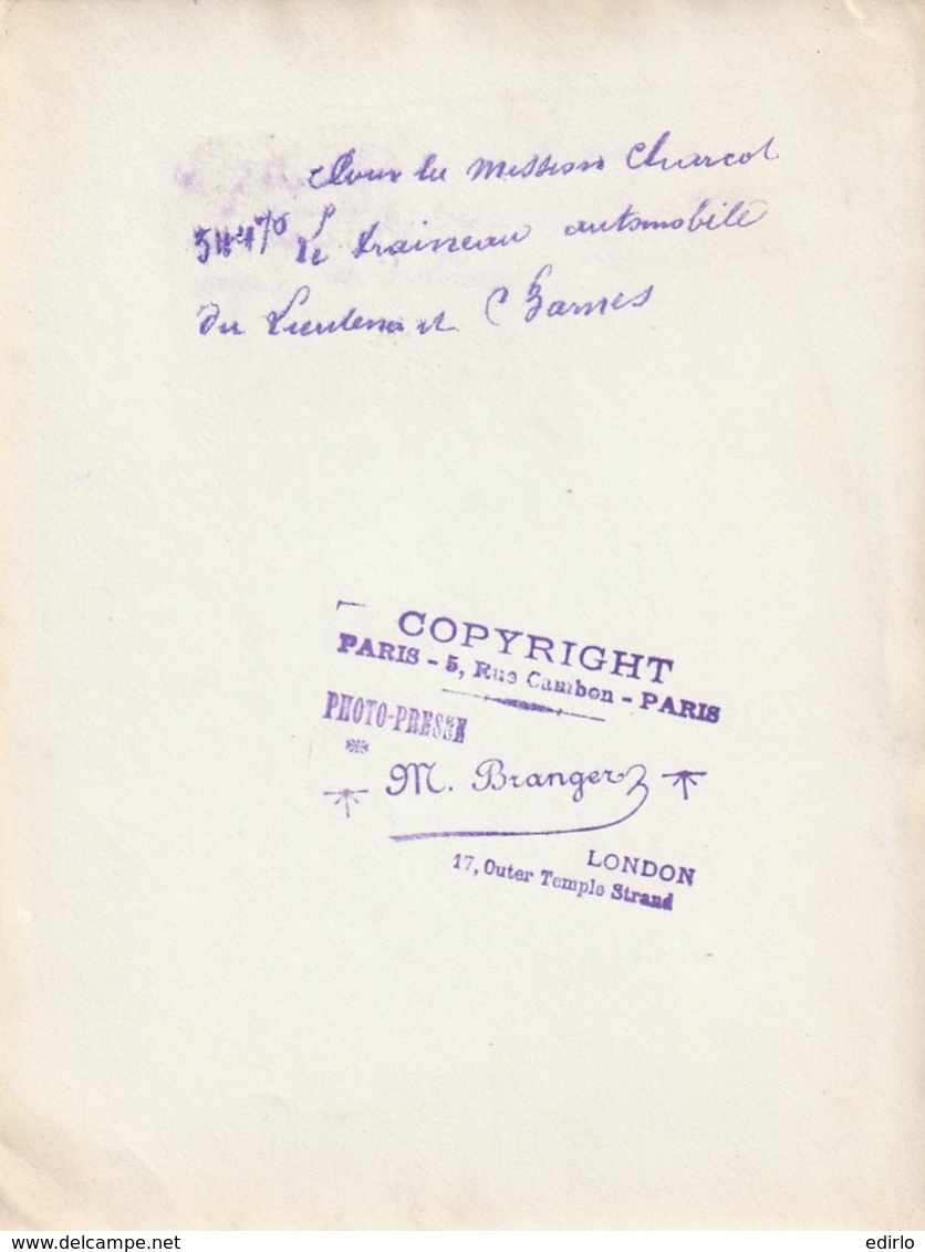 Mission CHARCOT Authentique Traineau Automobile (RARE) Expédition Antartique 1908/1910 - Photo Grand Reporter  M BRANGER - Bateaux