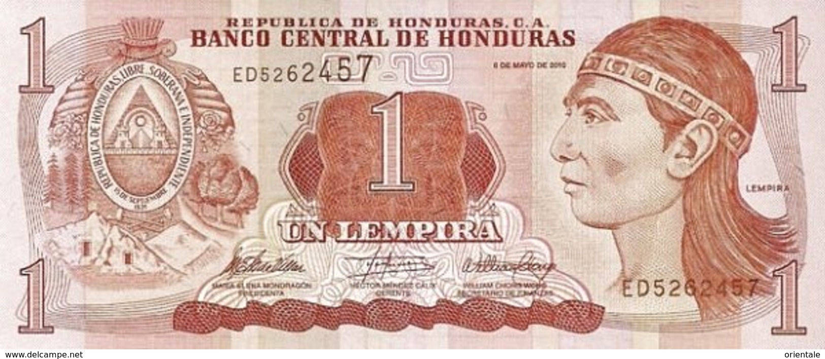 HONDURAS P.  89b 1 L 2010 UNC (2 Billets) - Honduras