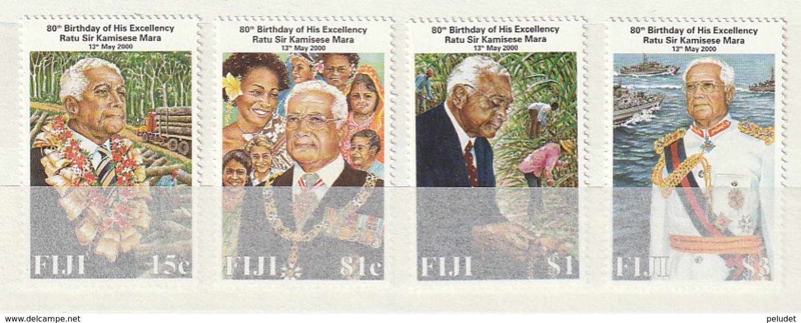 Fiji - 2000 The 80th Anniversary Of The Birth Of President Ratu Sir Kamisese Mara 4v ** Mi 927/30 - Fidji (1970-...)