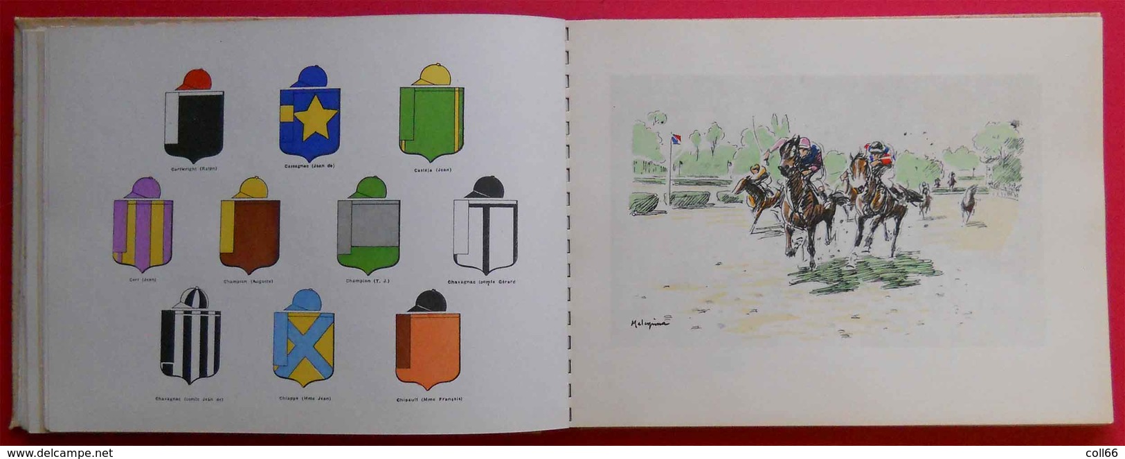 1936 Le Livre d'or du Gala des Courses Casaques Colorisées Illustrations Malespina PUB Renault Latécoère Air France Etc.