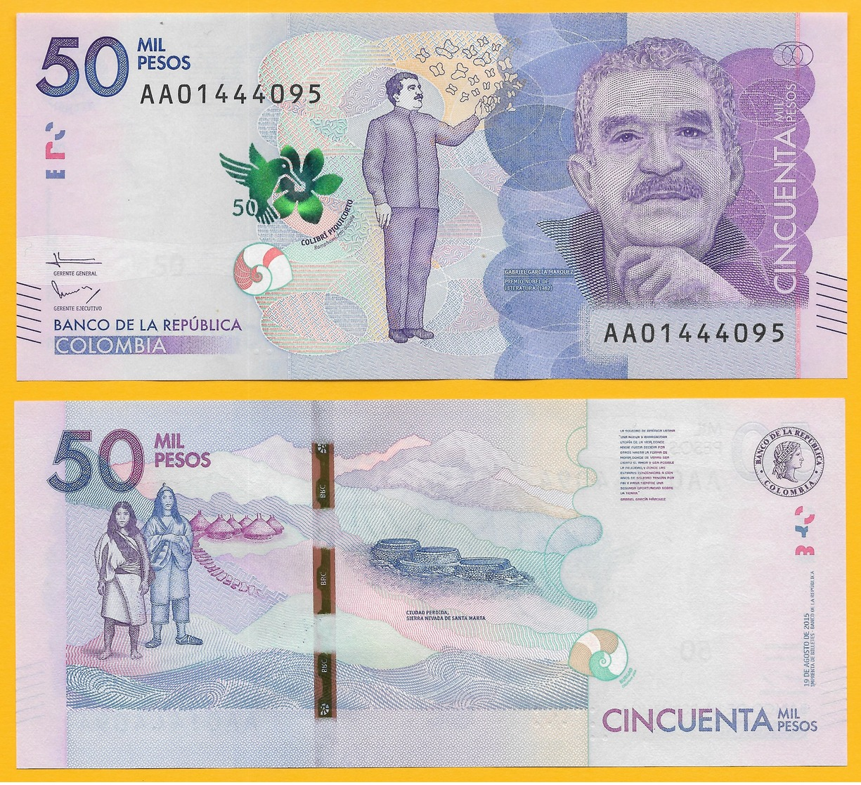 Colombia	50000 (50'000) Pesos P-462 2015 UNC - Colombie