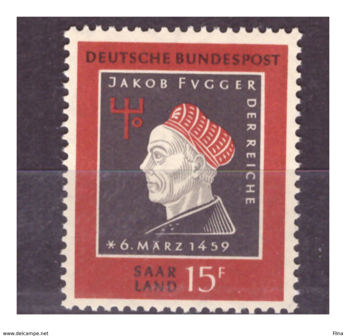 SAAR/SARRE -  1959 - 5° CENTENARIO DELLA MORTE DI JAKOB FUGGER. -  MNH** - Nuovi