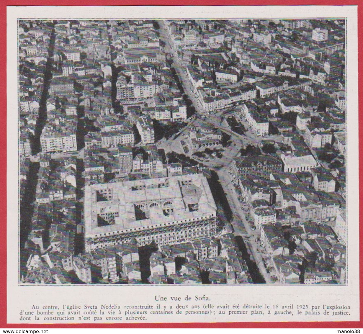 Bulgarie. Une Vue De Sofia. Palais De Justice En Construction. 1935. - Autres & Non Classés