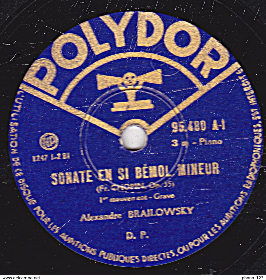 78 Trs - 30 Cm - état TB -  SONATE EN SI BEMOL MINEUR De CHOPIN - 1er Et 2e Mouvements - 78 Rpm - Schellackplatten