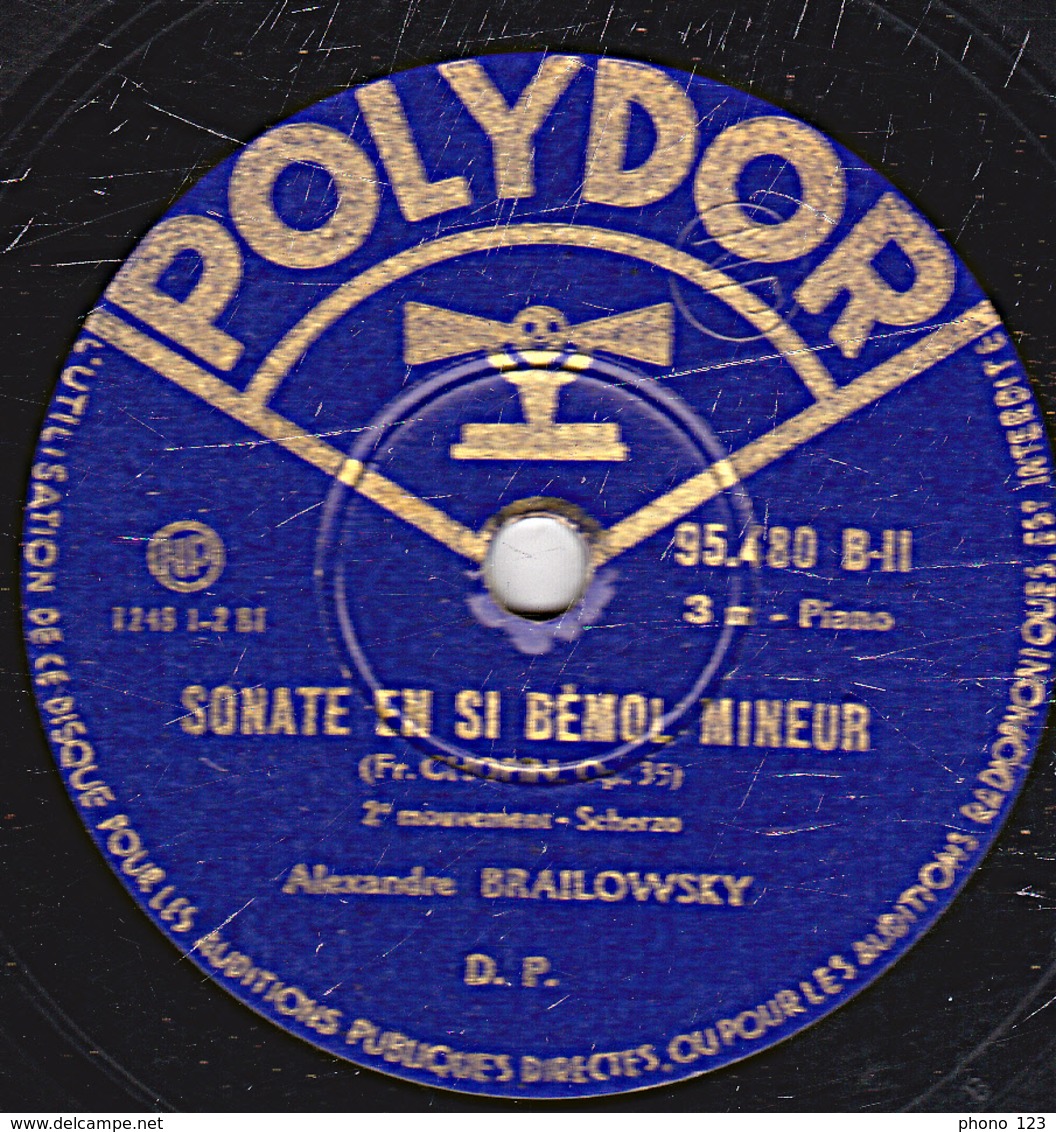 78 Trs - 30 Cm - état TB -  SONATE EN SI BEMOL MINEUR De CHOPIN - 1er Et 2e Mouvements - 78 Rpm - Schellackplatten