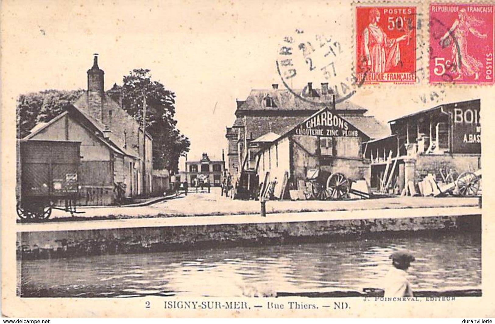 14 - Isigny-sur-Mer - La Rue Thiers - Autres & Non Classés