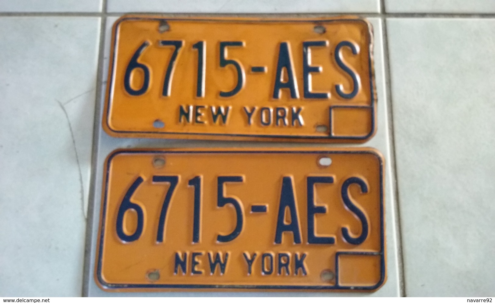 JOLIE PAIRE PLAQUES IMMATRICULATION AMERICAINES USA NEW YORK ASSEZ BON ETAT USA LICENSE PLATE !!! - Targhe Di Immatricolazione