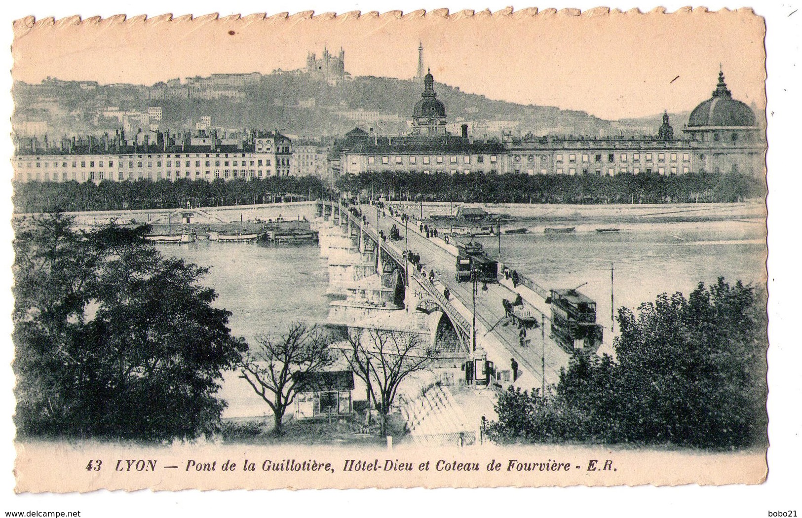 3178 - Lyon ( 69 ) - Pont De La Guillotière , Hotel-Dieu Et Coteau De Fourvière - E.R. - N°43 - - Lyon 7