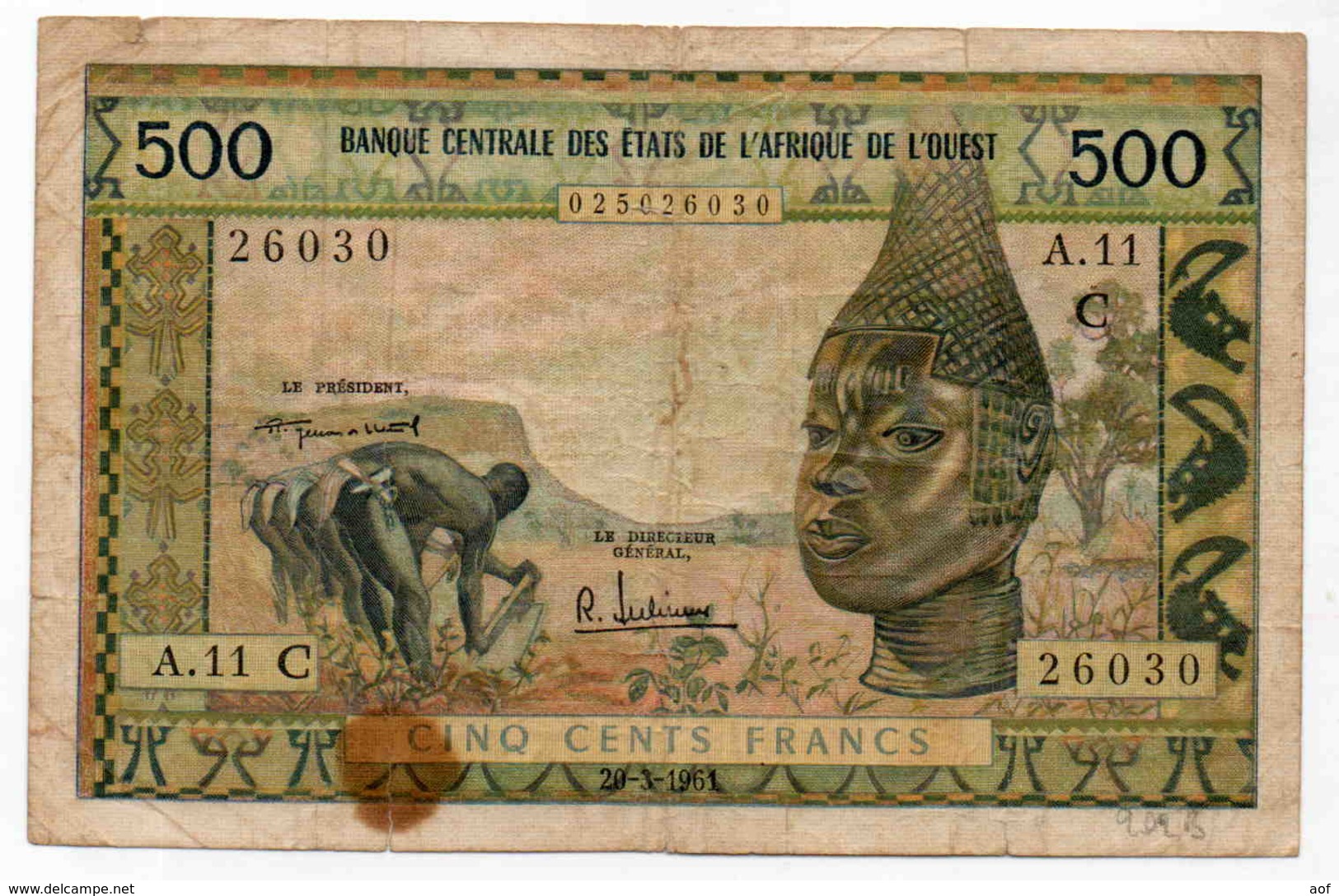 500 BURKINA-FASO Très Rare Signature - Burkina Faso