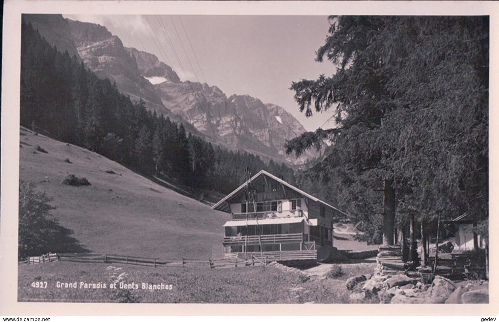 Champéry, Grand Paradis + Tampon Cantine Perrin-Joris Prop. (29.6.29) - Champéry