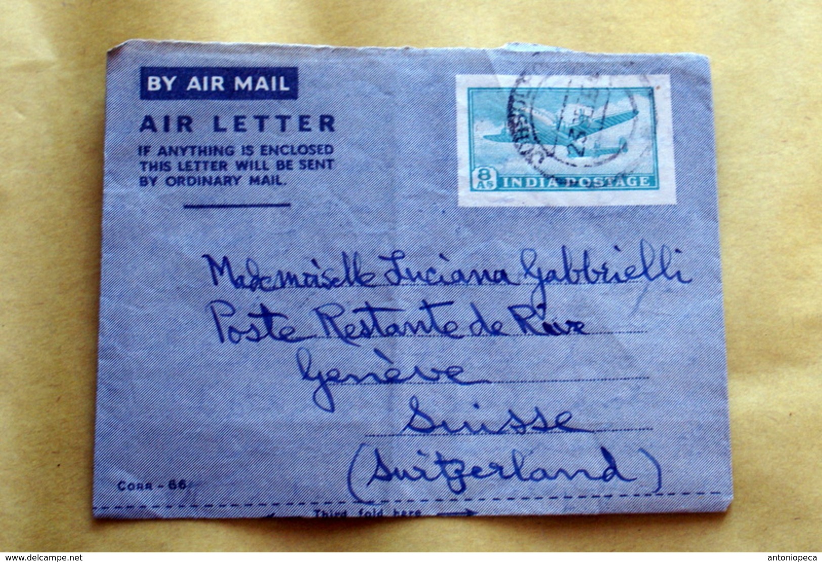 INDIA 1953 2 AEROGRAMMI  VIAGGIATI - Storia Postale