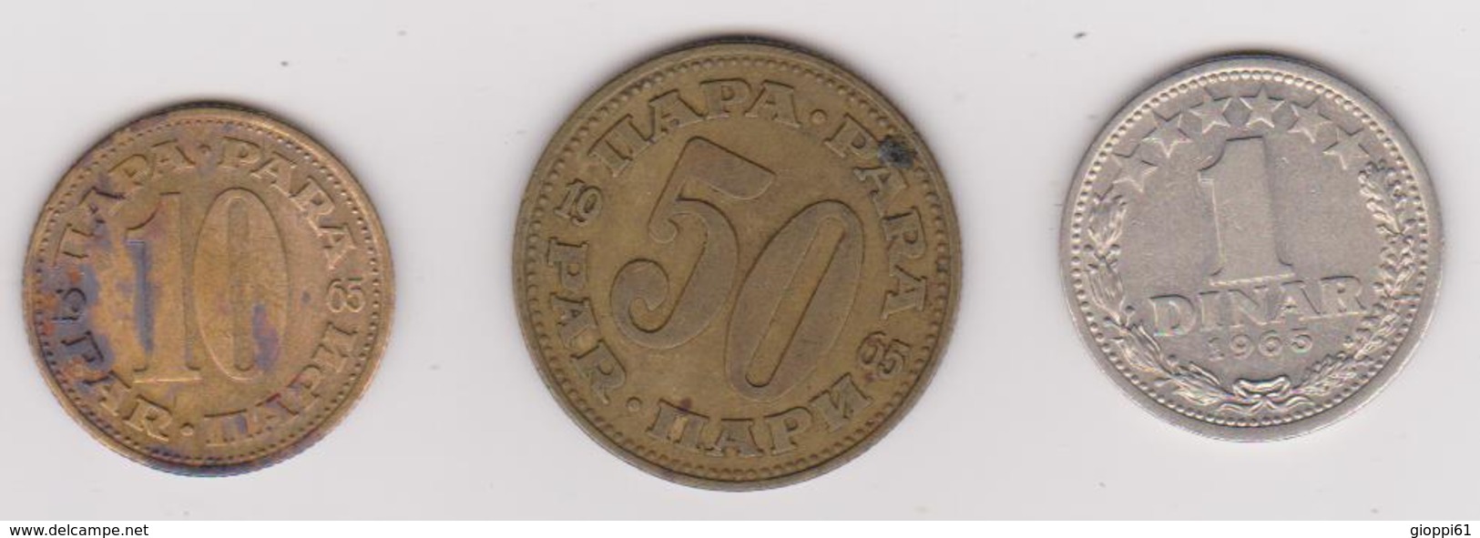 1965 Jugoslavia - 10,50 Para E 1 Dinaro. (circolate) Fronte E Retro - Jugoslavia