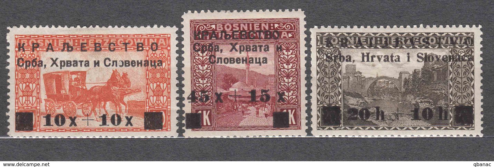 Yugoslavia, Kingdom SHS, Issues For Bosnia 1919 Mi#30-32 Mint Hinged - Ongebruikt