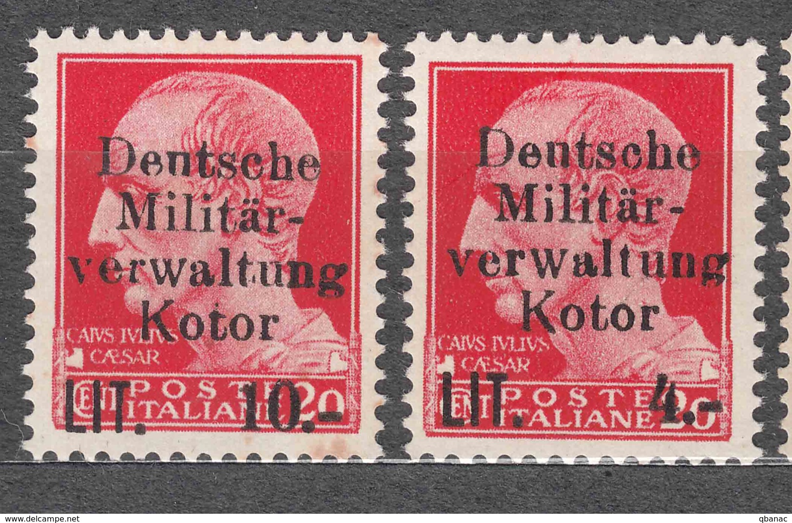 Germany Occupation Of Boka Kotorska - Kotor 1944 Mi#1-6 Mint Hinged, With Errors- Dentsche Instead Of Deutsche - Besetzungen 1938-45