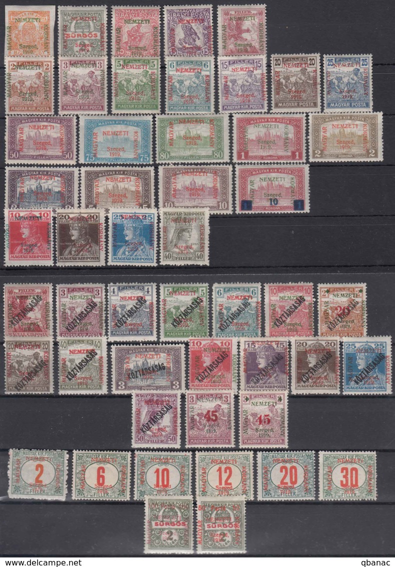 Hungary Szegedin Szeged 1919 Complete Collection Mi#1-41 I And II + Porto Mi#1-8 Mint Hinged - Szeged