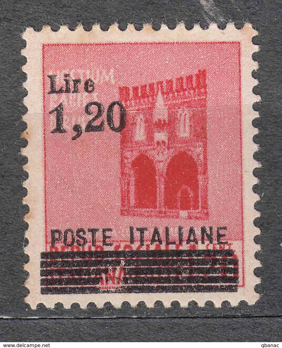 Italy 1945 Mi#667 Broken Overprint, Mint Never Hinged - Nuovi